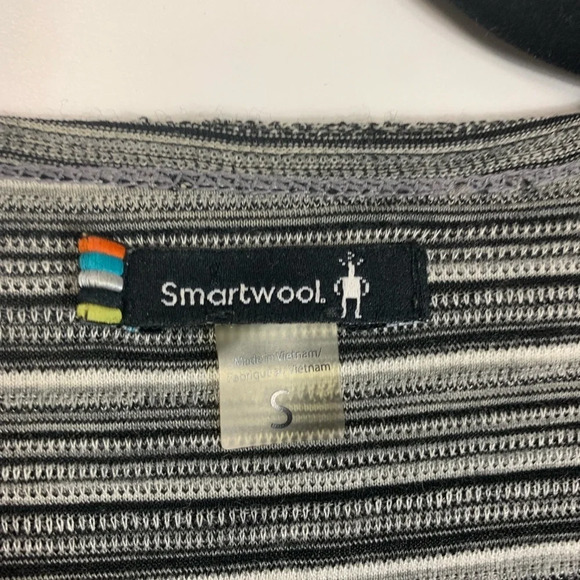 Smartwool Womens  Wool Blend Grey Stripped Cardigan Sweater Size Small Gorpcore - Picture 4 of 16